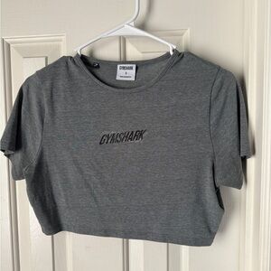 Gymshark Grey Crop Tee Size Small (Great Quality!)